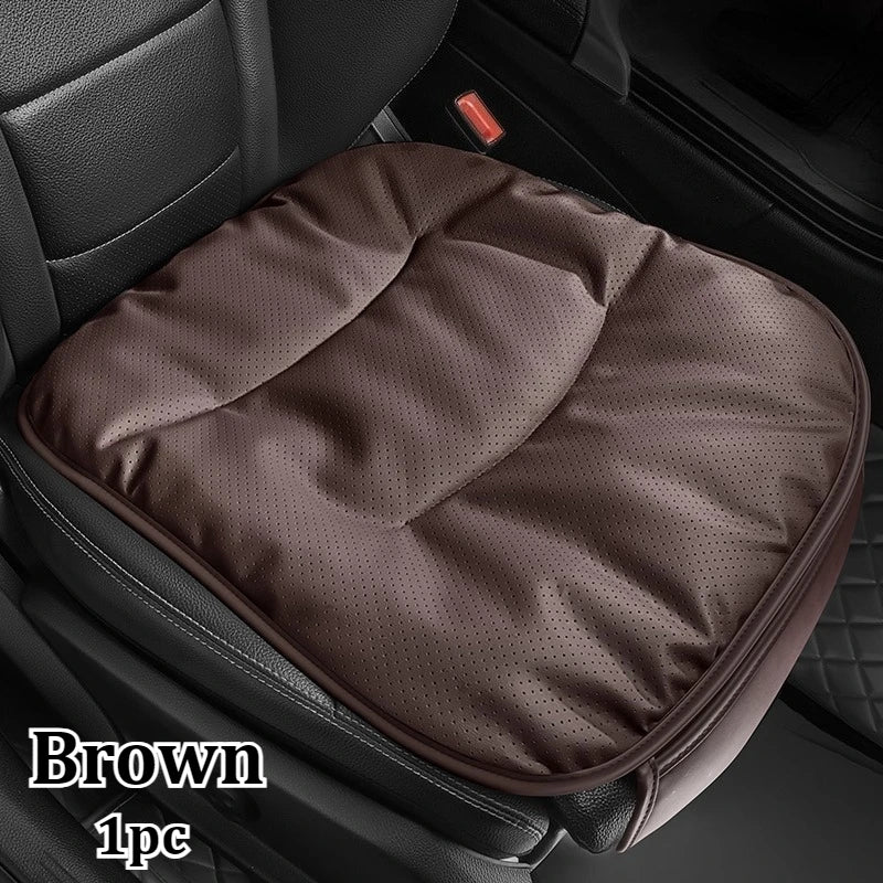 Premium Car Seat Cushion – Luxury PU Leather Perforated Design, Breathable Cloud-Soft Comfort, Easy-to-Install Universal Pad - Delicate Leather