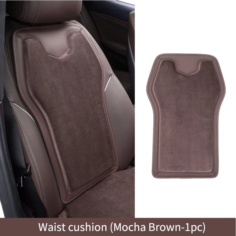 Car Seat Cover Cushion - Warm Flannel Soft Memory Foam Seat Protector Booster Pad - Winter Seat Accessories - Delicate Leather
