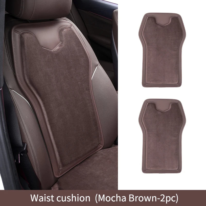 Car Seat Cover Cushion - Warm Flannel Soft Memory Foam Seat Protector Booster Pad - Winter Seat Accessories - Delicate Leather