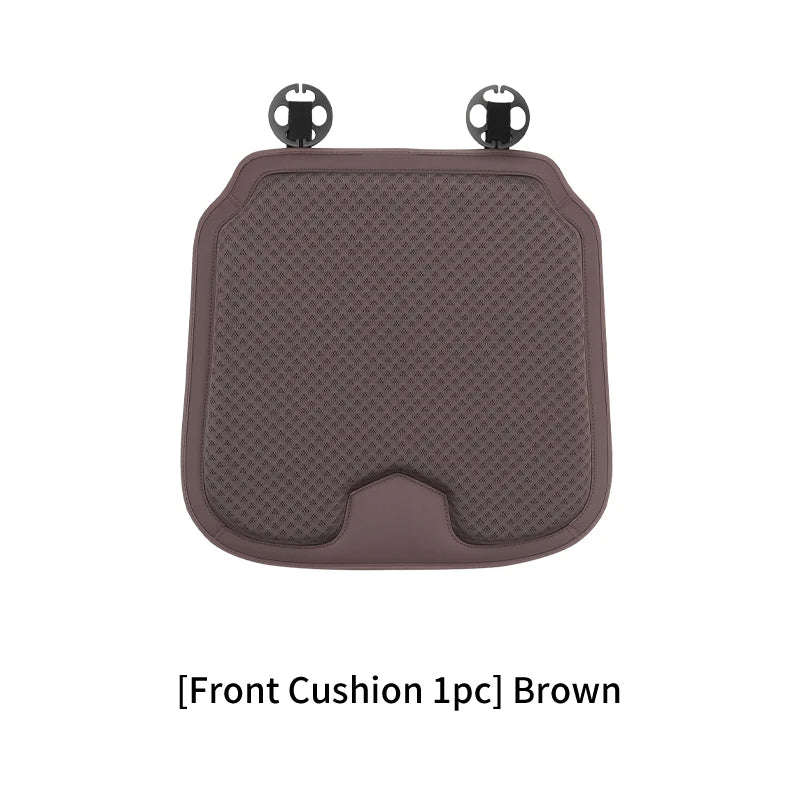Ice Silk Car Seat Cushion for Porsche Cayenne Macan - Summer Breathable Seat Cover - Auto Memory Foam Seat Protector Accessories - Delicate Leather