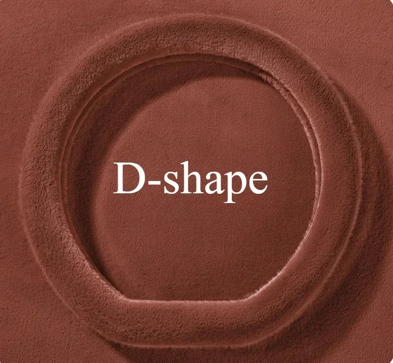 Universal Winter Plush Steering Wheel Cover – Warm Fashionable Car Accessory, Soft Anti-Slip Interior Cover - Delicate Leather