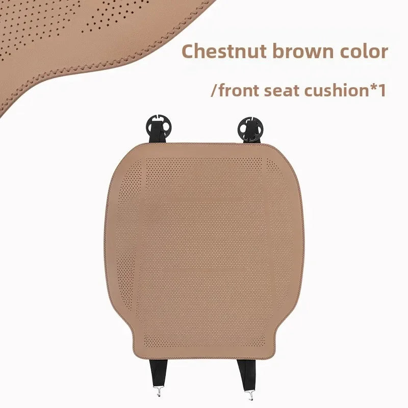 Universal Nappa Leather Car Seat Cover - Four Season Auto Breathable Comfortable Saddle Cushions - Seat Covers for Car Seats - Delicate Leather