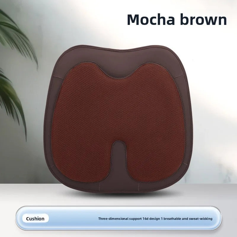 Non-Slip Universal Car Seat Cover – Ice Silk Cushion with Waist Support for Four-Season Comfort - Delicate Leather