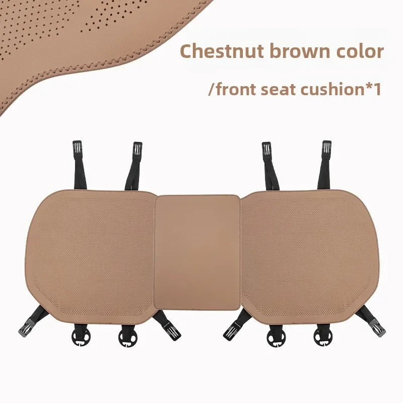 Universal Nappa Leather Car Seat Cover - Four Season Auto Breathable Comfortable Saddle Cushions - Seat Covers for Car Seats - Delicate Leather
