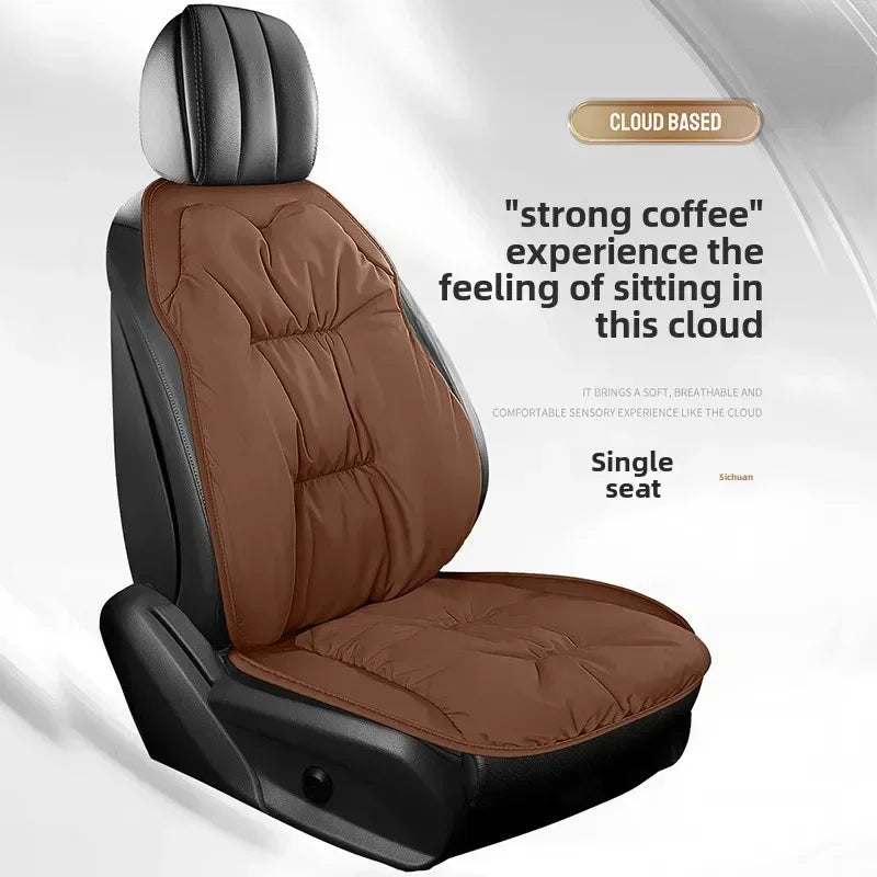 Universal Winter Down Car Seat Cover – Soft Breathable Warm Seat Cushion Protector for Cars and SUVs - Delicate Leather
