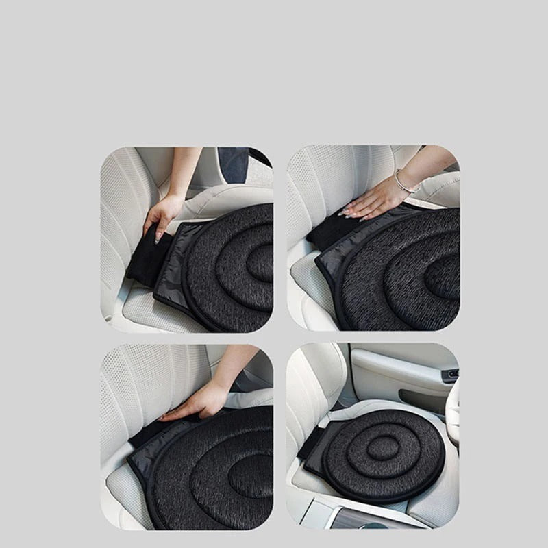 360° Rotating Seat Cushion – Swivel Pad for Cars, Office, and Home Chairs - Delicate Leather