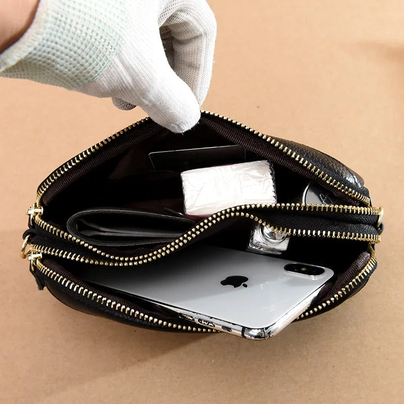 Small Crossbody Bag Sac a Main 100% Genuine Leather Women Tote Shoulder Bag Solid Color Clutch Ladies Bags For 2023 - Delicate Leather