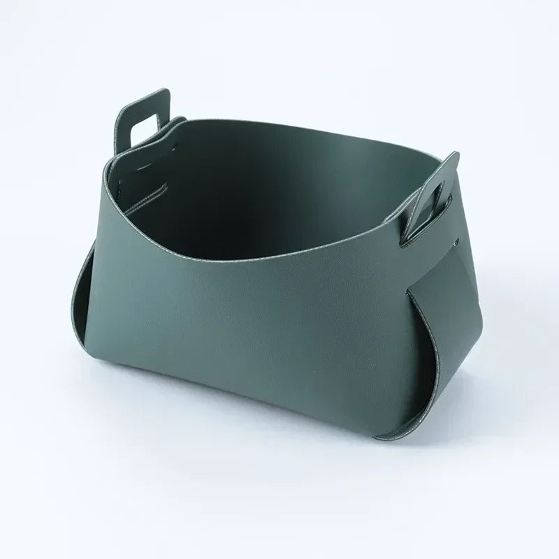 Desktop Large Storage Box - Leather Key Plate, Home Decoration Dice Plate, Key Wallet Coin PU Leather Folding Storage Box - Delicate Leather