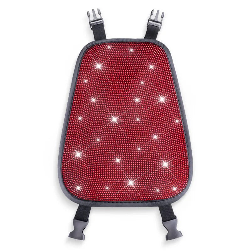 1PC Bling Car Seat Headrest Cover – Rhinestone Plush Headrest Cushion Protector Universal Auto Interior Accessory - Delicate Leather
