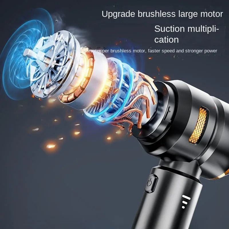 High-Power Cordless Car Vacuum Cleaner – Brushless Motor, Handheld Cleaning with Blower Function