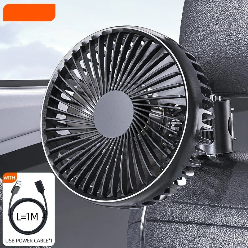 12–24V Mini Car Air Outlet Fan with LED Lighting – USB Powered, 360° Rotating, 3-Speed Cooling Fan for Car, Office & Home Use - Delicate Leather