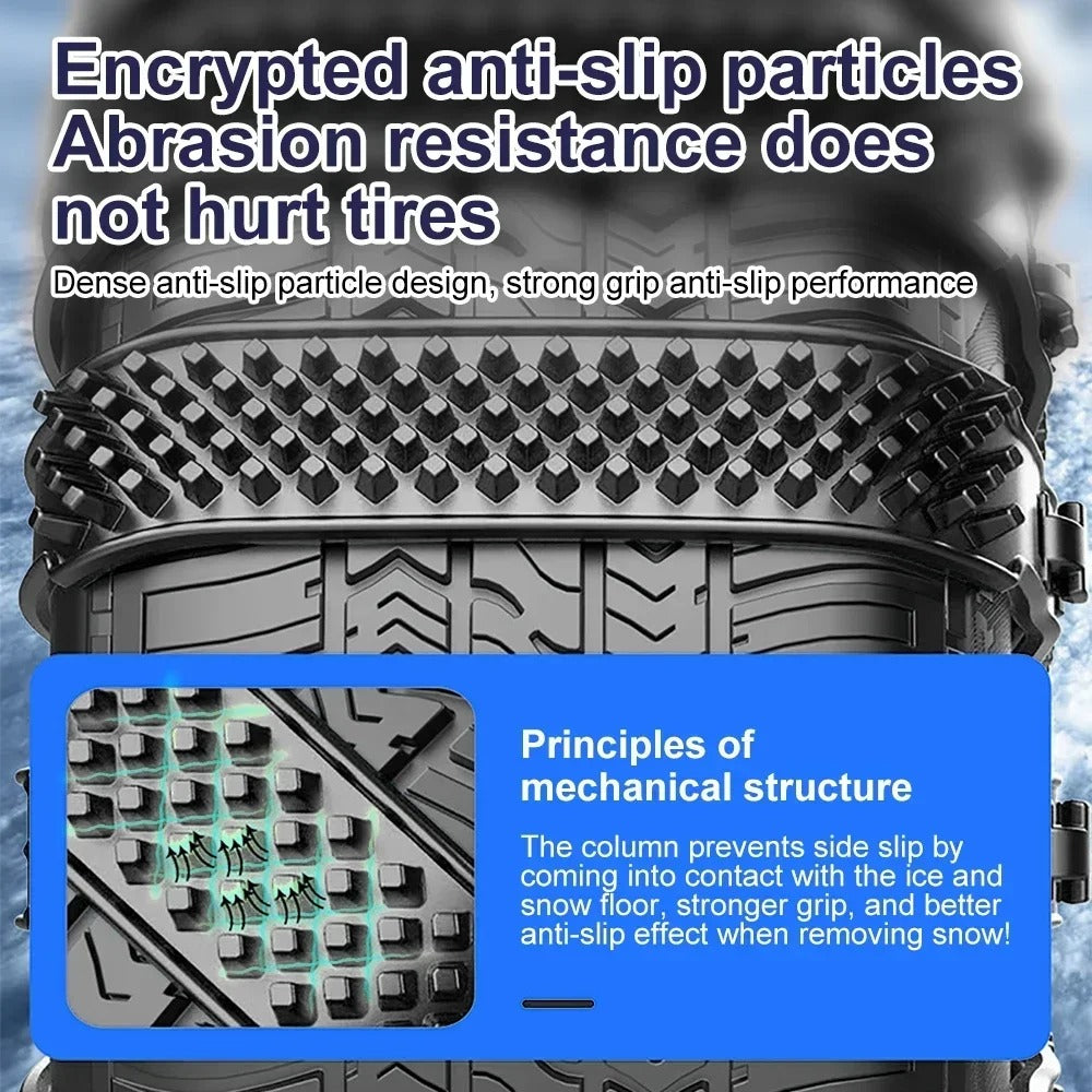 Snow Chain Tire Chain 10/1 PCS Urethane Set - Wheel Ties Belts for Car Tires - Winter Anti-Slip Chain - Anti-Skid Snow Emergency - Delicate Leather