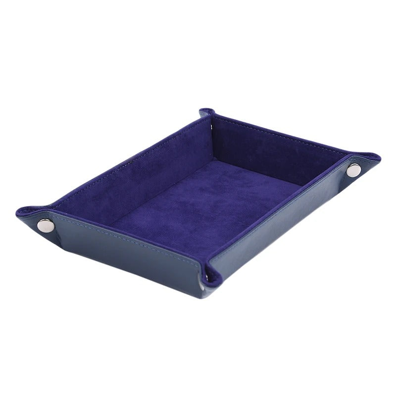 Creative Foldable Dice Tray Box - PU Leather Folding Coin Square Tray, Dice Game Key Coin Candy Jewelry Storage Box - Delicate Leather