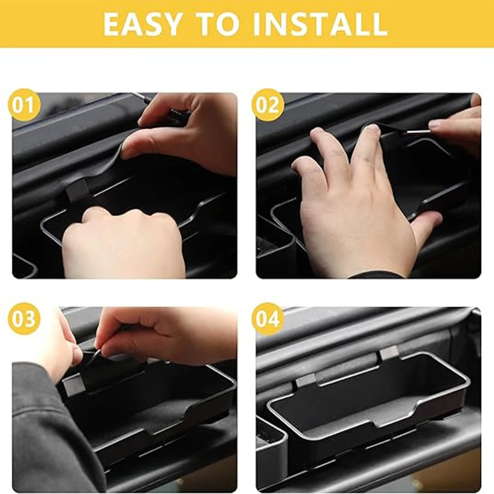 Sun Visor Storage Box – Sunglasses Holder Organizer for Car - Delicate Leather