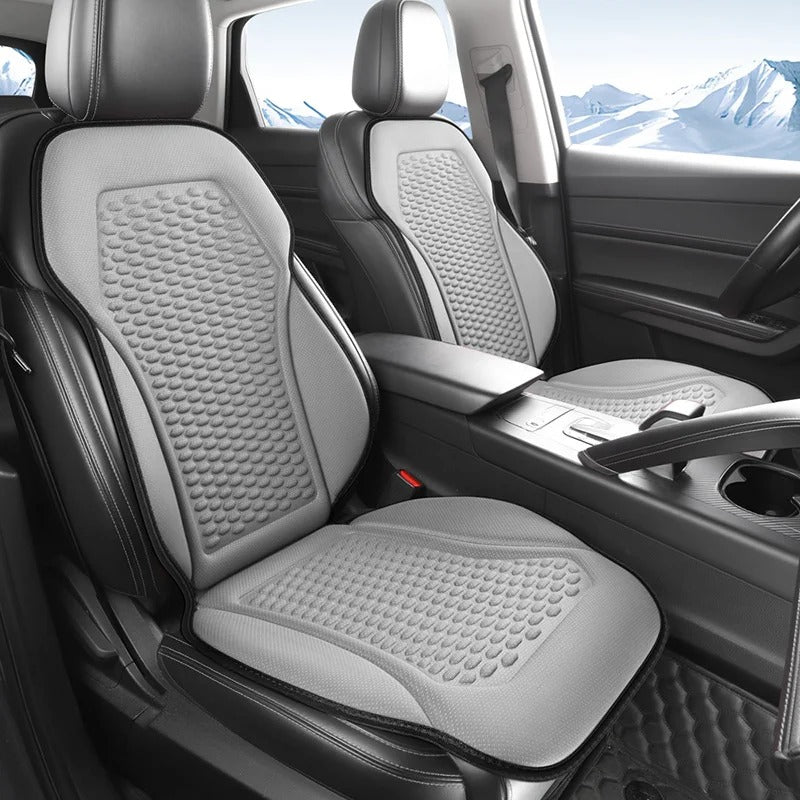 1pc Silk Car Seat Pad – Breathable Summer Mat for Front Driver and Passenger Seats - Delicate Leather