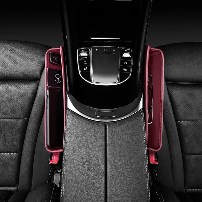 Leather Car Seat Gap Slot Storage Box Drop Stop Plug Filler Crevice Phone Holder Organizer Interior Decoration Accessories - Delicate Leather