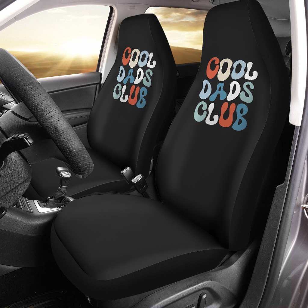 Cool Dads Club Car Seat Covers, Custom For Your Cars, Car Bucket Seat Protection Airbag Compatible 2 PCS, Car Accessories, Happy Father's Day, Father's Day Gift - Delicate Leather
