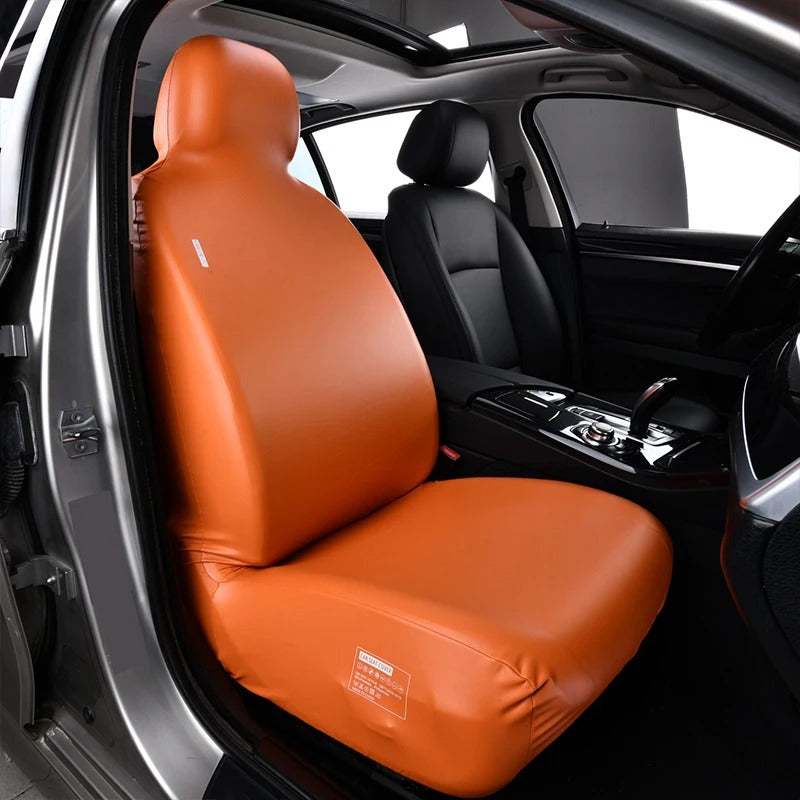All-Season Universal PU Leather Car Seat Cover – Waterproof Full-Surround Elastic Seat Protector for Sedans, SUVs, and Trucks - Delicate Leather