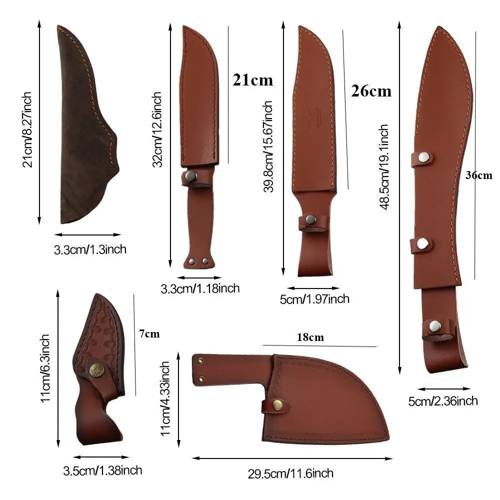 Sheath Holster Pocket Hunt Leather Sheath Holder - Fold Knife Tool Camp Outdoor Carry Belt Loop Case Flashlight Case - Delicate Leather