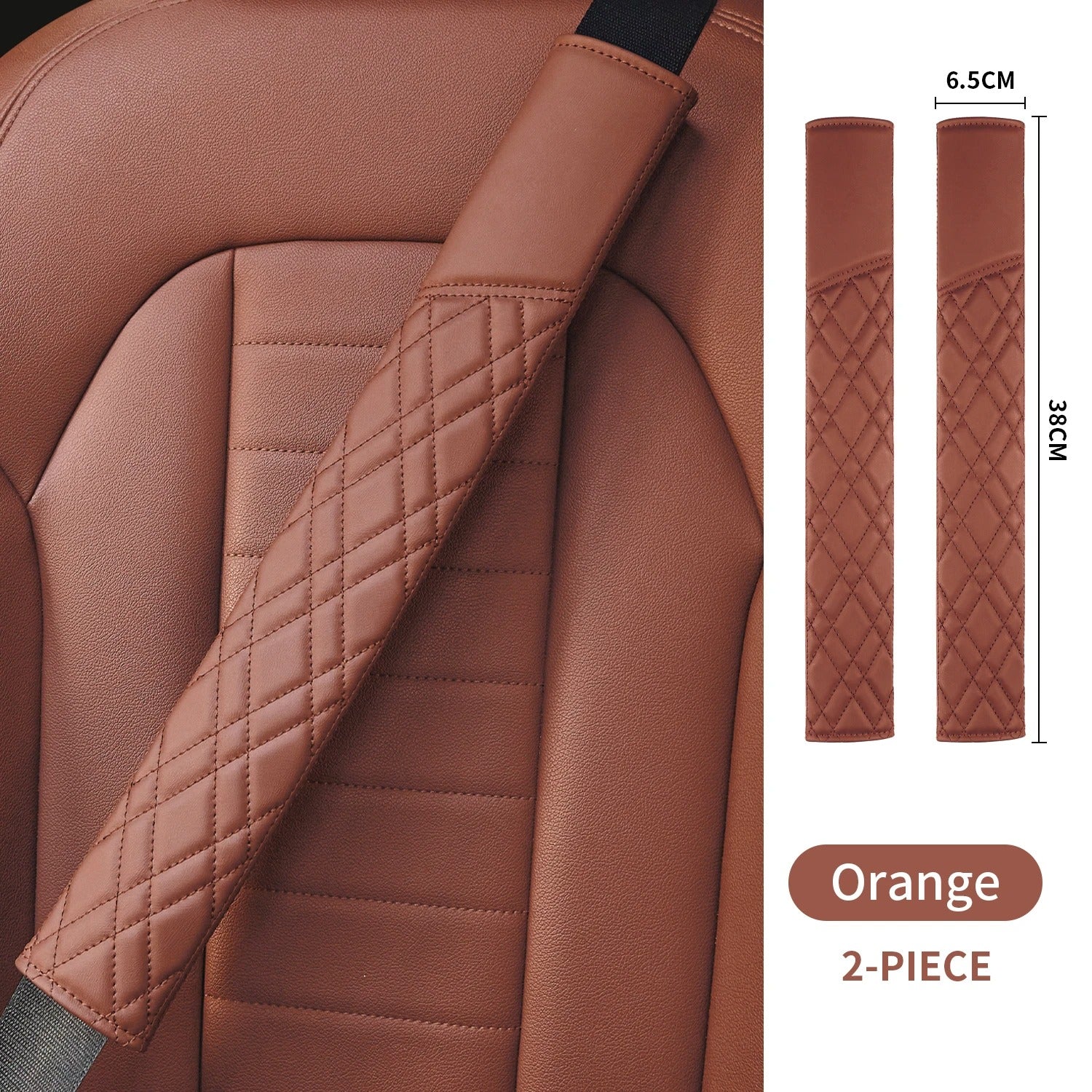 2 PCS Universal Leather Seat Belt Covers – Anti-Slip Shoulder Pads for Car Interior Accessories - Delicate Leather