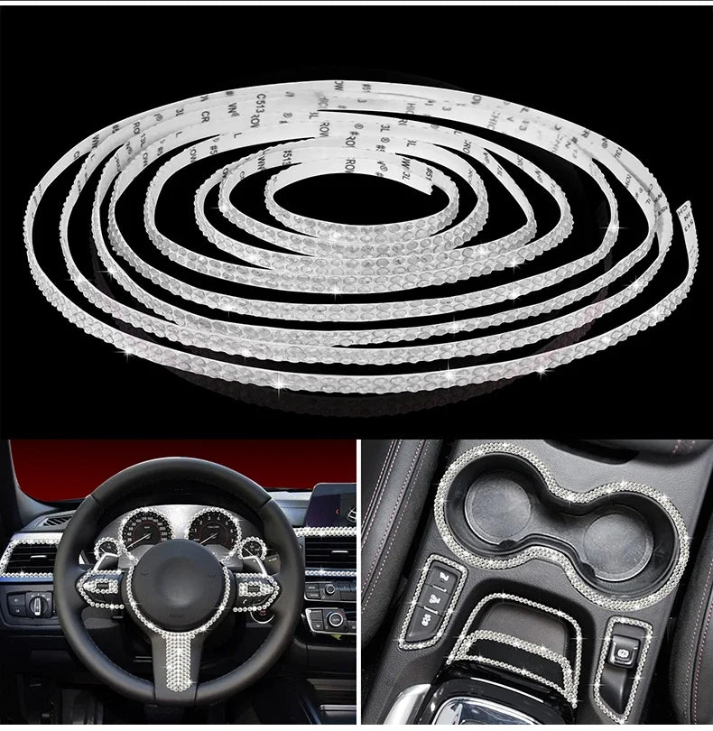 5M Bling Car Trim | Self-Adhesive Rhinestone Stickers for Car Interior & Exterior Decoration, Gift For Mother's Day 2025
