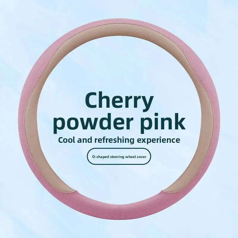 Breathable 38cm Steering Wheel Cover – Universal Non-Slip Car Handle Protector, Suitable for Most 15in Steering Wheels - Delicate Leather