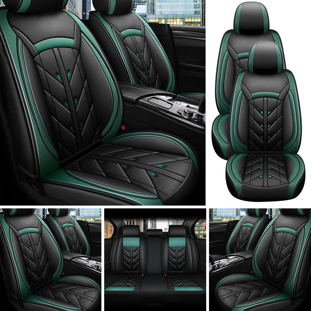 Universal 5-Seater PU Leather Car Seat Covers – Full Set Front & Rear Waterproof Cushions