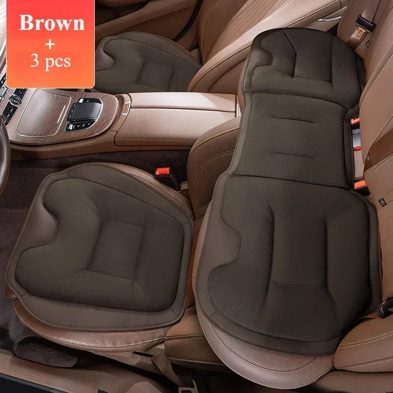 Luxury Breathable Ice Silk Car Seat Cover – Full Set Universal Anti-Slip Seat Cushion - Delicate Leather