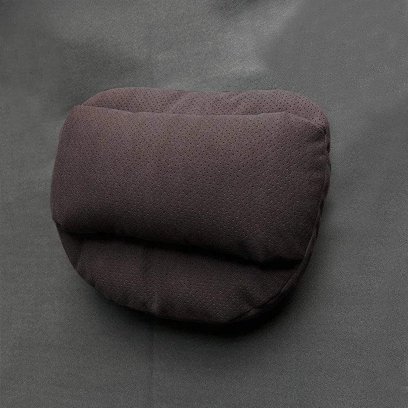 Suede Car Neck Pillow and Waist Cushion – Universal Soft Headrest & Lumbar Support for Comfortable Driving - Delicate Leather
