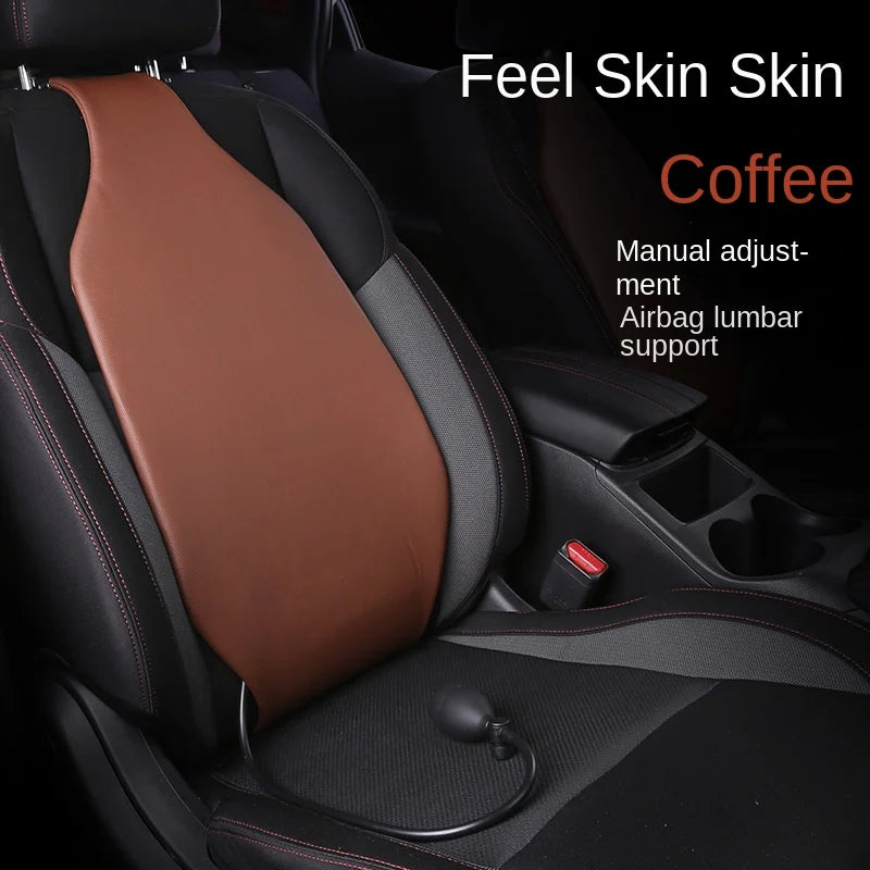 Leather Car Waist Pillow – Lumbar Support Cushion for Driving Comfort - Delicate Leather