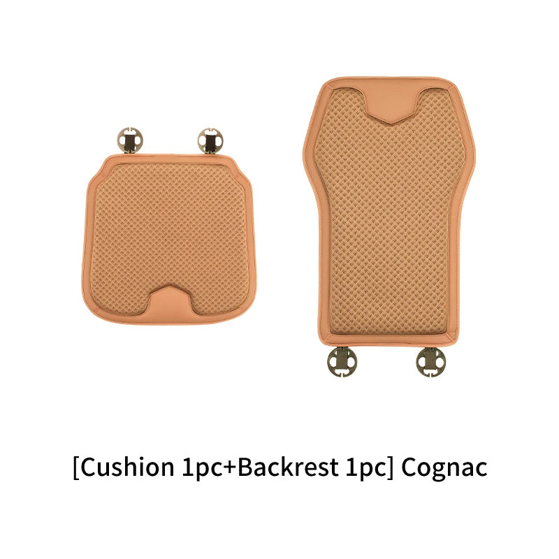 Ice Silk Car Seat Cushion for Porsche Cayenne Macan - Summer Breathable Seat Cover - Auto Memory Foam Seat Protector Accessories - Delicate Leather