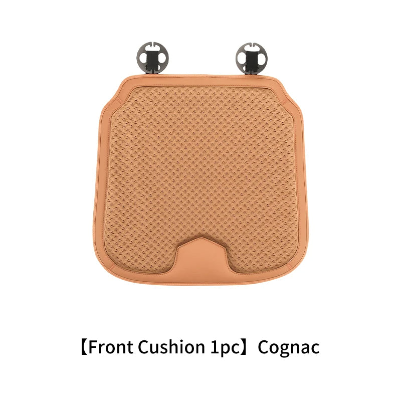 Ice Silk Car Seat Cushion for Porsche Cayenne Macan - Summer Breathable Seat Cover - Auto Memory Foam Seat Protector Accessories - Delicate Leather