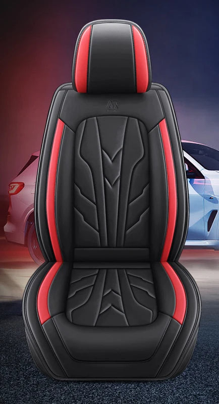 Universal PU Leather Car Seat Covers – Full Protection, Waterproof, Front & Rear Auto Seat Cover for Most Vehicles - Delicate Leather