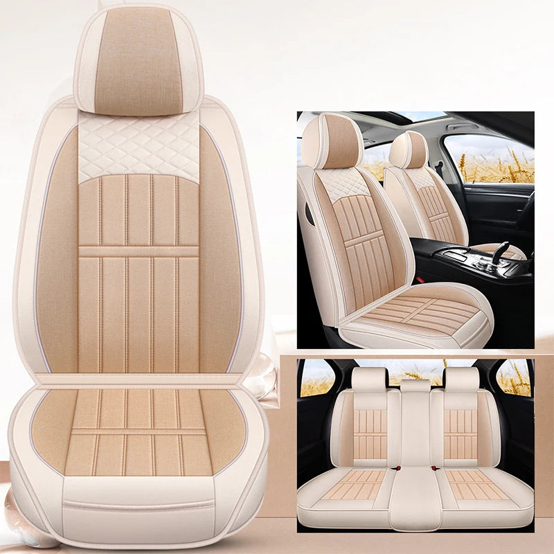 Breathable Universal Car Seat Covers – Front & Rear Protection for Auto Interior - Delicate Leather