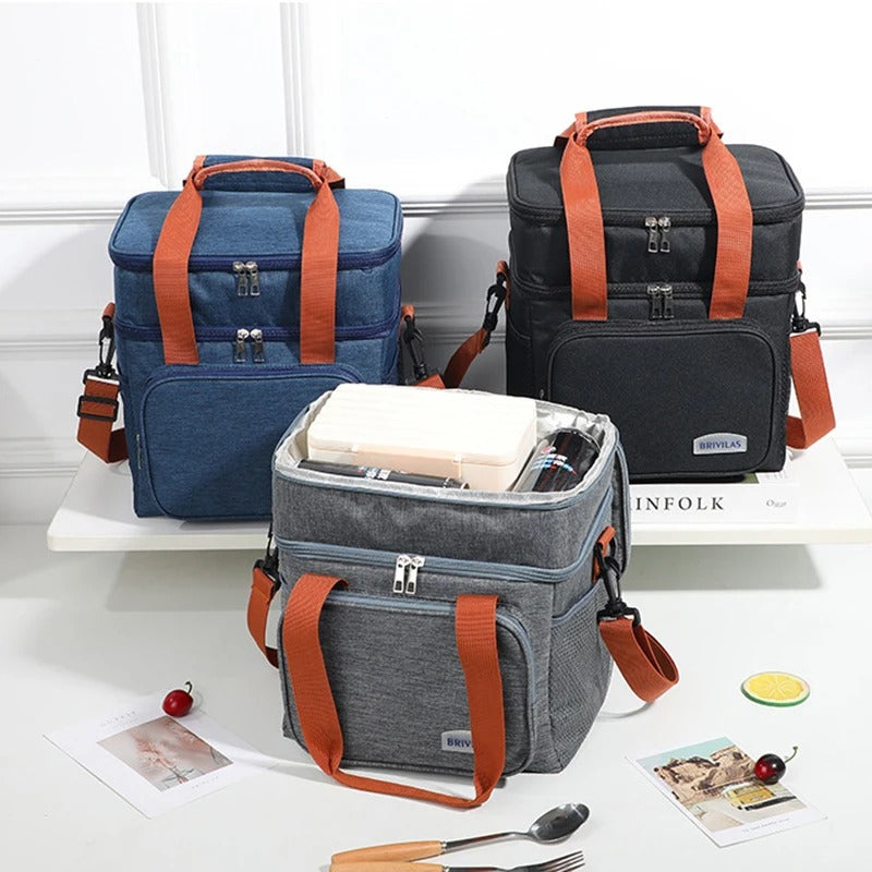 Outdoor Thermal Picnic Cooler Bags Portable Camping Lunch Bag Food Insulated Case - Delicate Leather