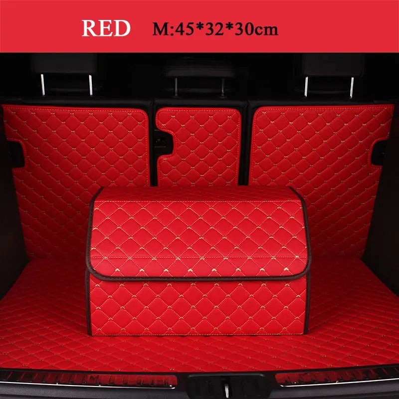 Foldable PU Leather Car Trunk Organizer – Stylish & Durable Storage Solution