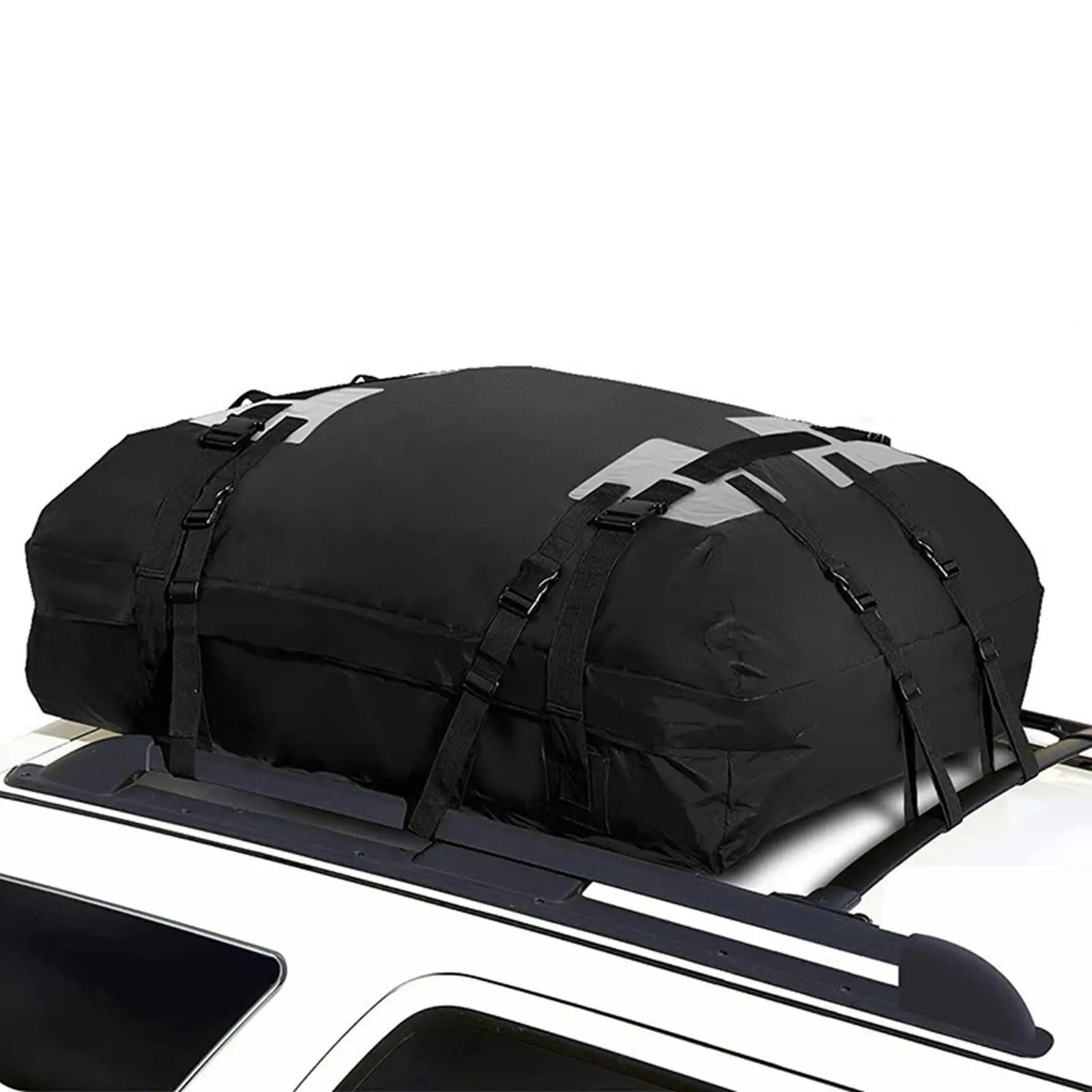 Car Rooftop Bag, Waterproof Roof Luggage Cargo Carrier Bag, Reinforced Straps - Delicate Leather