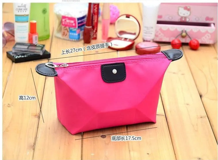 Luxury Lady Makeup Case Storage Pouch, Large Travel Cosmetic Bag for Women, Leather Makeup Organizer, Female Toiletry Kit Bags - Delicate Leather