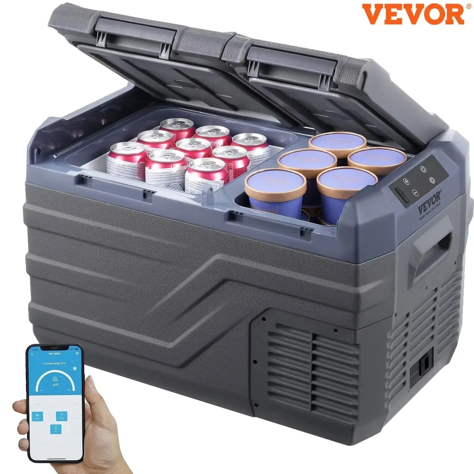 Portable Car Refrigerator – Dual Zone or Single Temperature Control, 12–45L, Bluetooth App Enabled - Delicate Leather