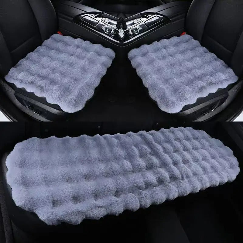 Winter Plush Rabbit Car Seat Covers – Ultra-Soft, Warm & Universal Fit Cushion Pads, Gift For Mother's Day 2025 - Delicate Leather