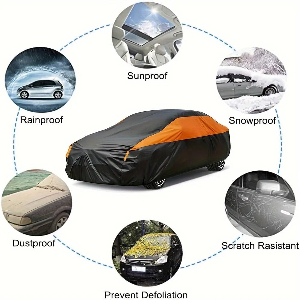 Universal Waterproof Car Cover for Sedan & SUV – All-Weather Protection Against Sun, Rain, Snow, UV & Dust – 190T Full Outdoor Cover