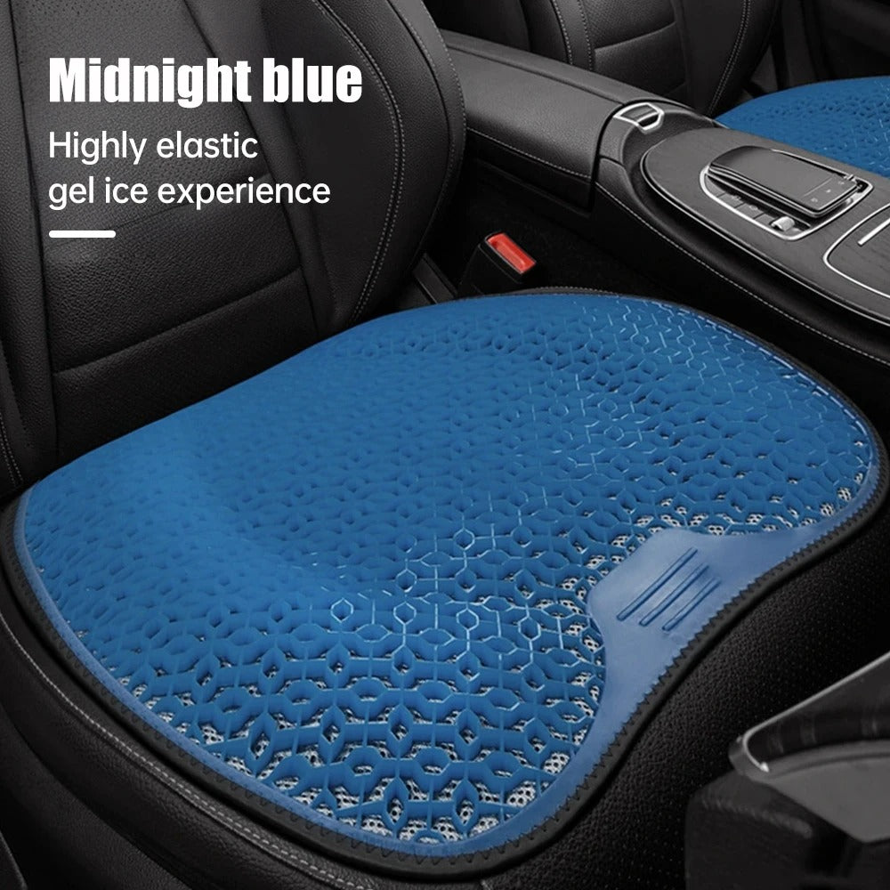 Gel Honeycomb Seat Cushion – Breathable Silicone Egg Pad for Car, Office Chair & Home | 4-Season Comfort - Delicate Leather
