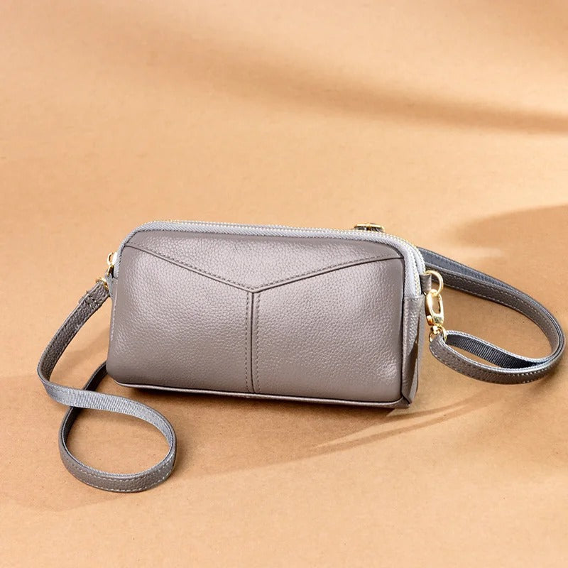 Small Crossbody Bag Sac a Main 100% Genuine Leather Women Tote Shoulder Bag Solid Color Clutch Ladies Bags For 2023 - Delicate Leather