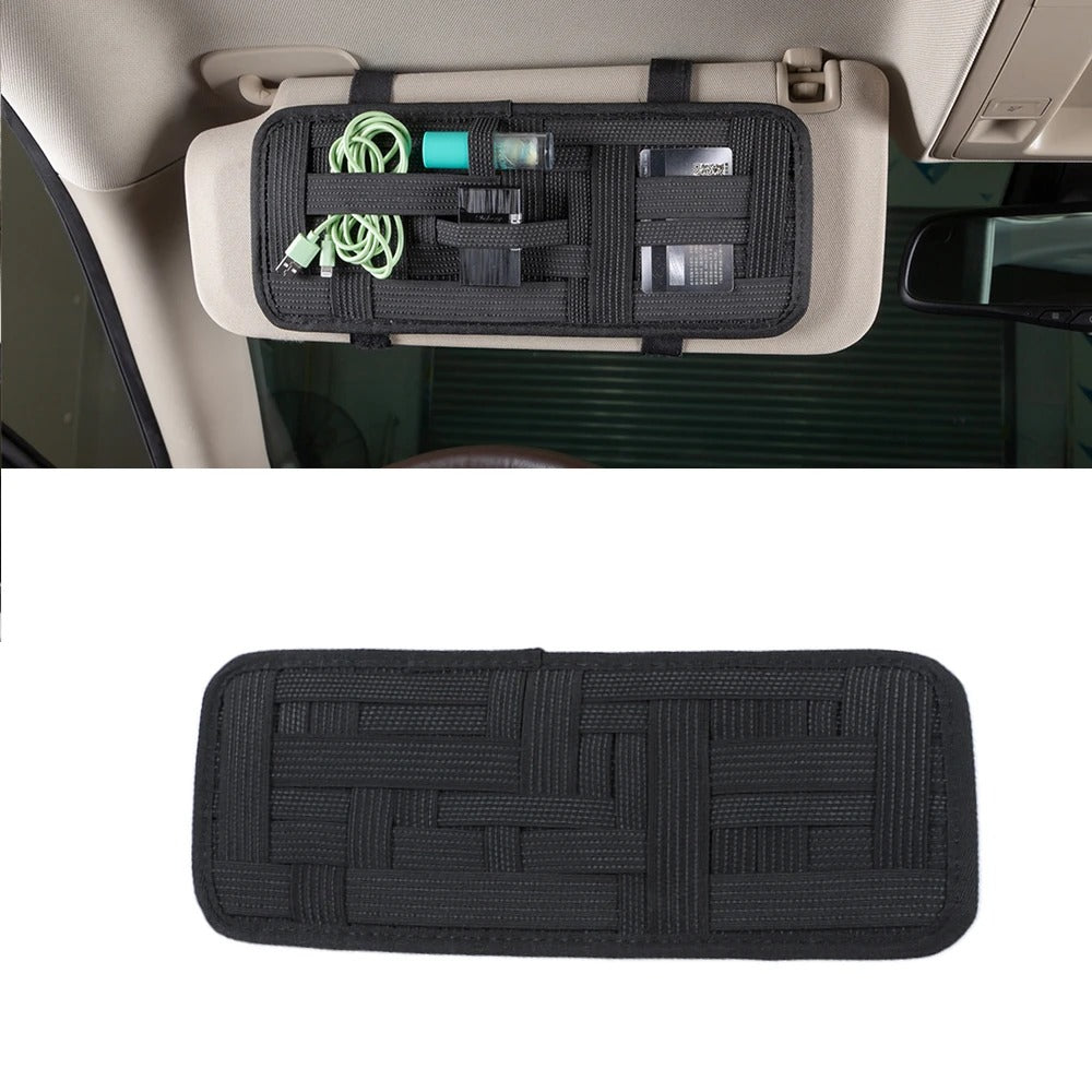 Tactical Sun Visor Organizer for Car SUV Universal Accessories - Delicate Leather