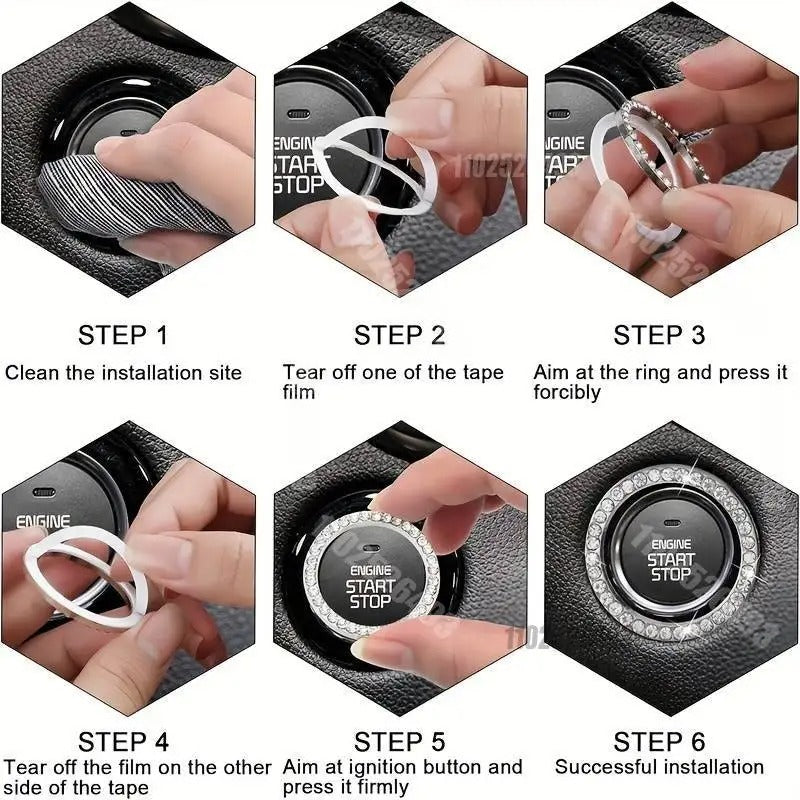 27-Piece Women’s Bling Car Accessories Set – Universal Fit with Steering Wheel Cover, License Plate Frame, Gift For Mother's Day 2025