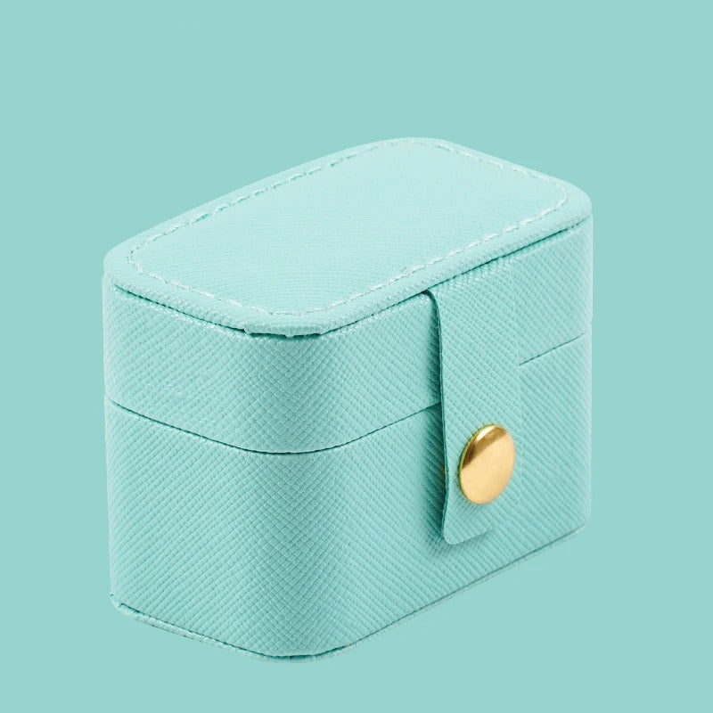 Mini Portable Simple PU Leather Jewelry Storage Case - Delicate Leather