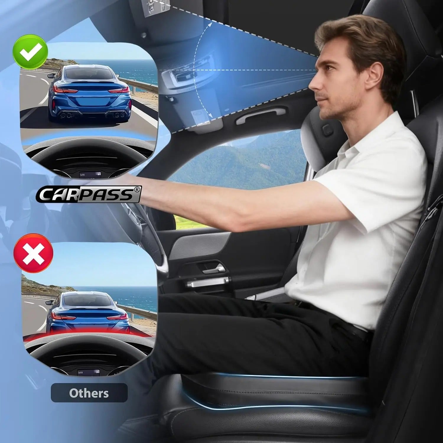 Memory Foam Seat Cushion – Waterproof Portable Chair Pad for Car & Office - Delicate Leather