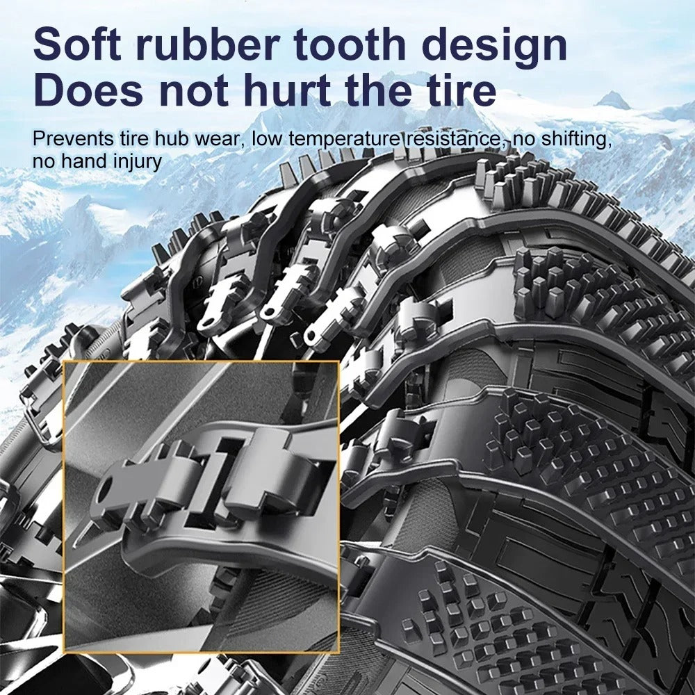 Snow Chain Tire Chain 10/1 PCS Urethane Set - Wheel Ties Belts for Car Tires - Winter Anti-Slip Chain - Anti-Skid Snow Emergency - Delicate Leather
