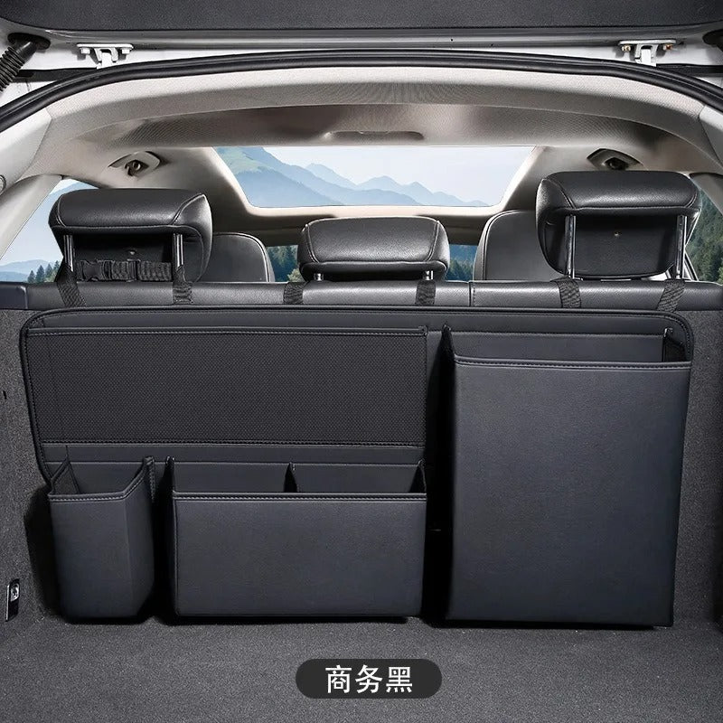 Car Trunk Hanging Storage Organizer – Large Capacity Multi-Pocket Rear Seat Cargo Storage Bag with Leather-Style Finish - Delicate Leather