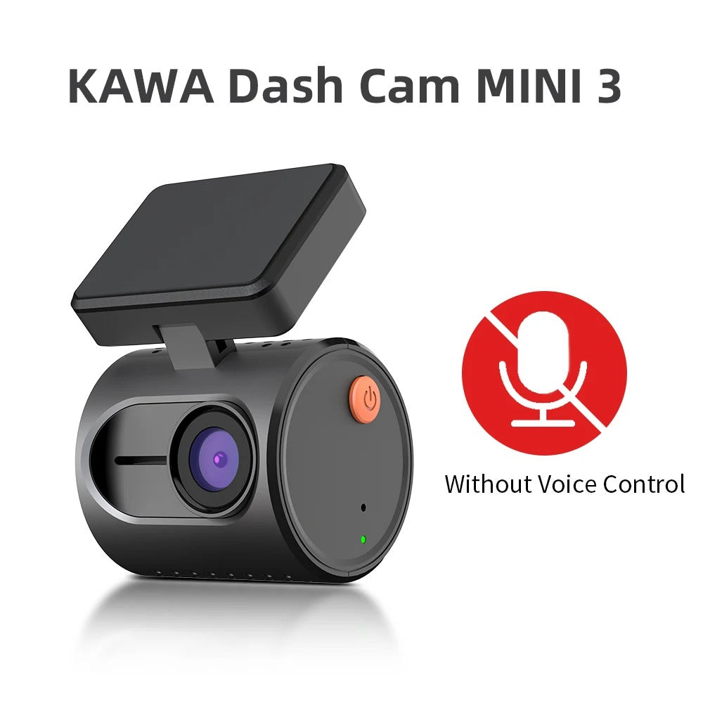 MINI 3 2K Dash Camera for Cars - WiFi, Voice Control, Night Vision, Emergency Recording DVR - Delicate Leather